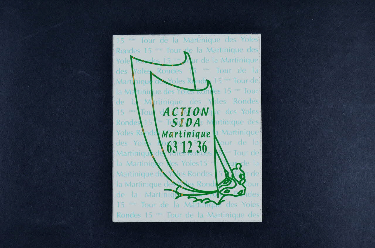 Action Sida Martinique autocollant "Action Sida Martinique" Martinique, France 2005 2007.16.17 Photo Mucem