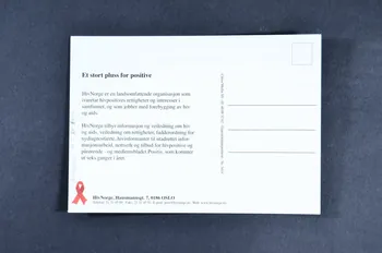 HIV Norge carte postale "Omtrent sänn ser en HIV-Positiv Ut." Norvège 2005 2007.18.10 Photo Mucem