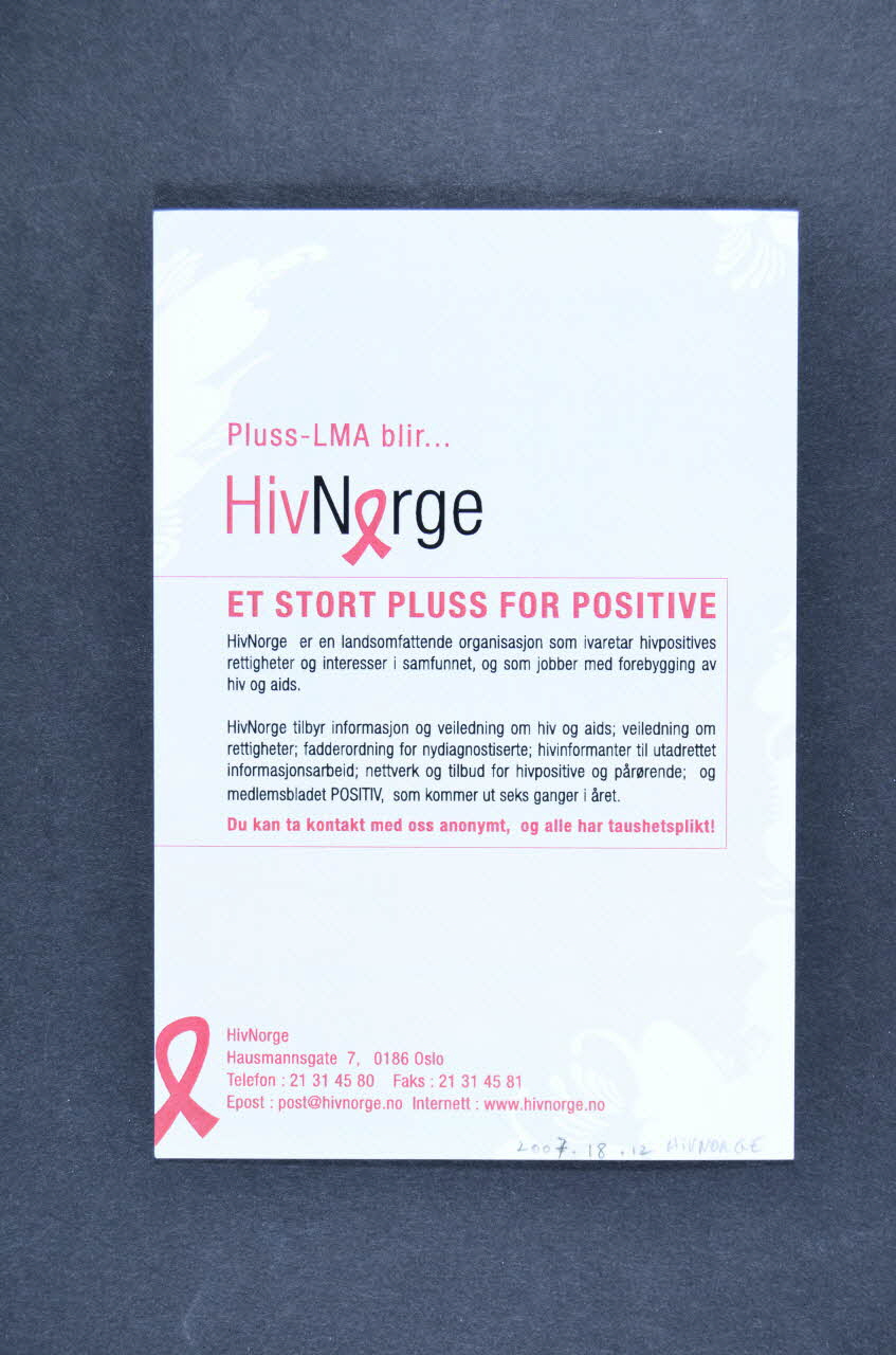 HIV Norge Carte d'information Norvège 2005 2007.18.12 Photo Mucem