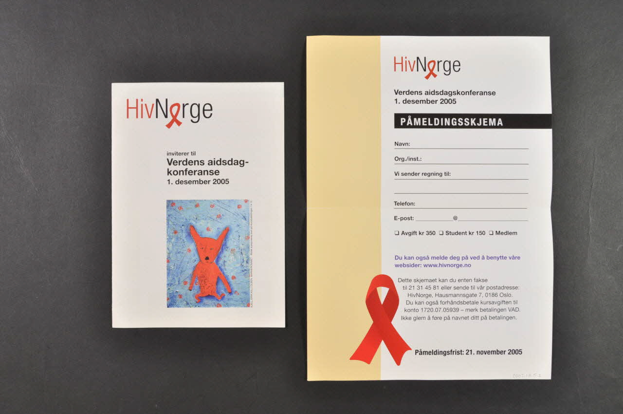 HIV Norge programme "Verdens aidsdag 2005" (journée mondiale du sida 1er décembre 2005) Norvège 2005 2007.18.5.1-2 Photo Mucem