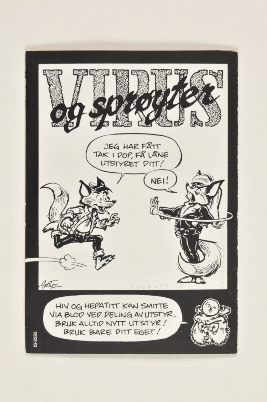 Direction De La Santé, Norvège Dépliant "Virus og sproyter" (traduire) Norvège 2002 2007.19.8 Photo Mucem
