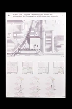 Corinne Vezzoni & Associés panneau Projet du lauréat du concours d'architecture pour le Centre de Conservation du Mucem France 2002 2017.42.2.4 Photo Mucem