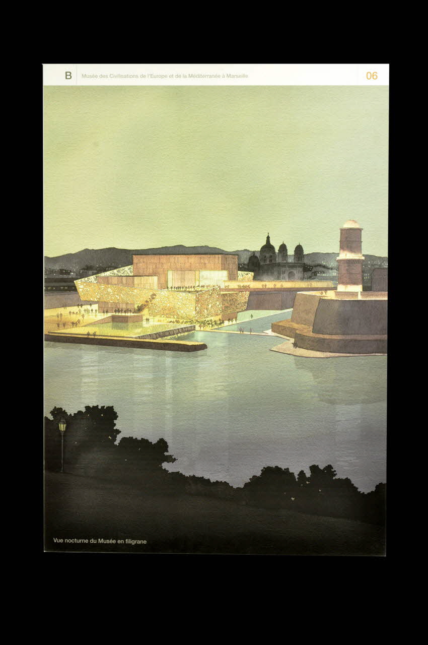 Tod Williams ; Billie Tsien panneau Projet du concours d'architecture pour le Mucem J4 France 2002 2017.42.4.8 Photo Mucem