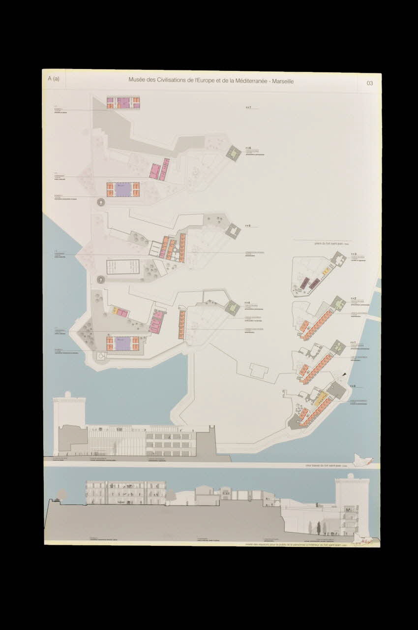 Patrick Berger ; Jacques Anziutti panneau Projet du concours d'architecture pour le Mucem J4 France 2002 2017.42.6.5 Photo Mucem