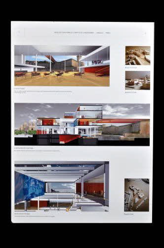 Pierre-Louis Faloci panneau Projet du concours d'architecture pour le Mucem J4 France 2002 2017.42.8.7 Photo Mucem