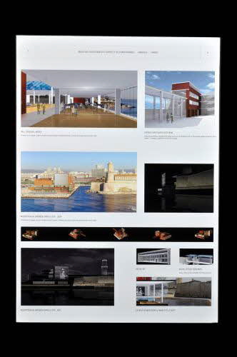 Pierre-Louis Faloci panneau Projet du concours d'architecture pour le Mucem J4 France 2002 2017.42.8.8  Photo Mucem
