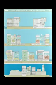 OMA ; Rem Koolhaas ; Julien Monfort panneau Projet du concours d'architecture pour le Mucem J4 France 2002 2017.42.9.6 Photo Mucem