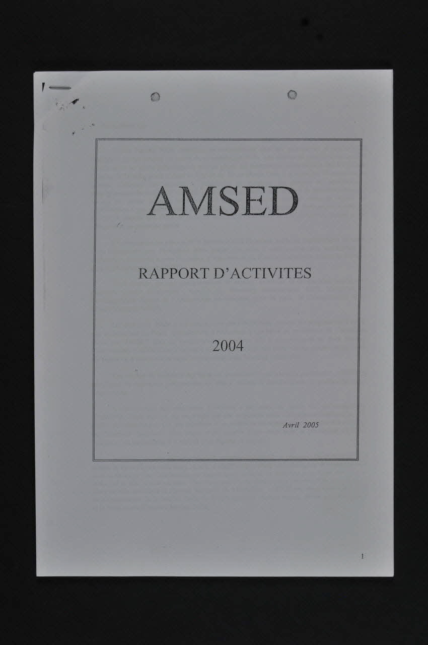 Amsed Rapport AMSED. Rapport d'activité 2004 Maroc 2005 2007.37.2 Photo Mucem