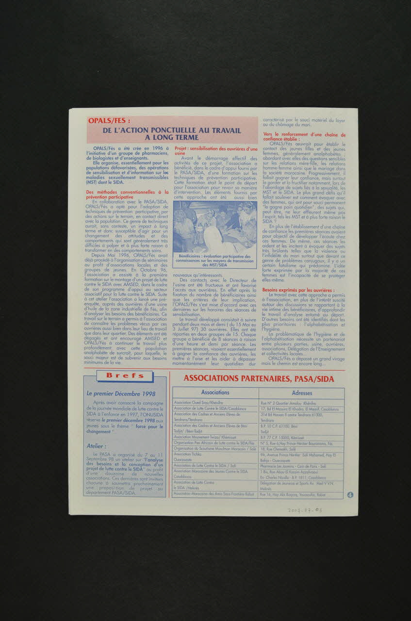 Amsed Bulletin d'information Maroc 1998 2007.37.3 Photo Mucem