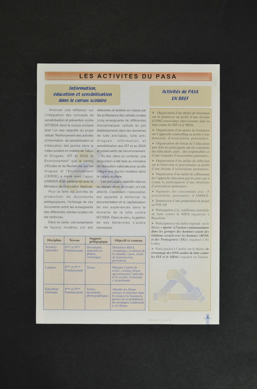 Amsed Bulletin d'information AMSED, n°6 Maroc 2003 2007.37.8 Photo Mucem