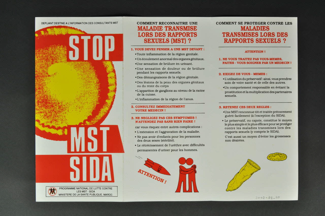 Dépliant "Stop MST Sida" (en français et en arabe) 2007.38.20 Photo Mucem