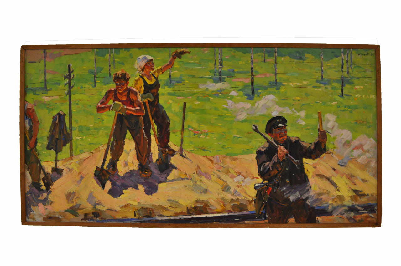 Alexei Butov tableau Un joyeux voyage par Alexei BUTOV, 1961 URSS(ex) 1961 2007.65.1 Photo Mucem