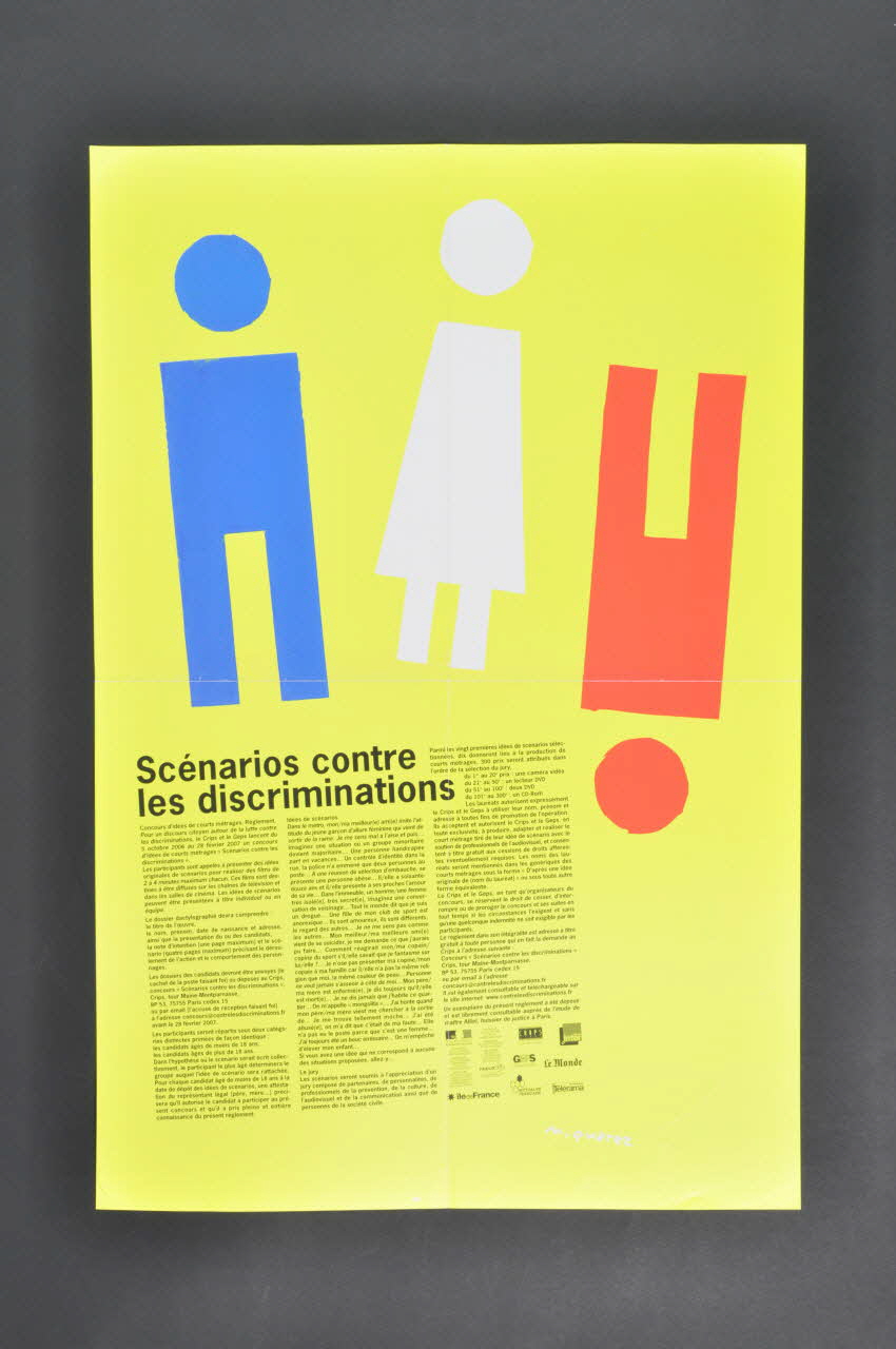 Crips Ile De France Et Groupement D'etudes affiche scénarios contre les discriminations France 2007/2 2007.66.124 Photo Mucem