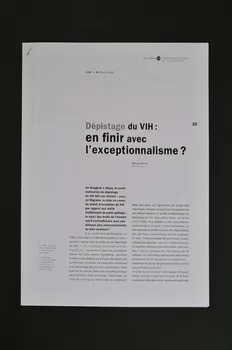 CRIPS (Centre régional d'information et de prévention du sida) Tiré à part Dépistage du VIH : en finir avec l'exceptionnalisme ? France 2007/2 2007.66.134.4  Photo Mucem
