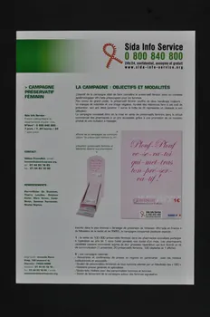 Sida Info Service - Ligne Azur Rapport "Sida Info Service. Campagne préservatif féminin" France 2005 2007.66.26 Photo Mucem