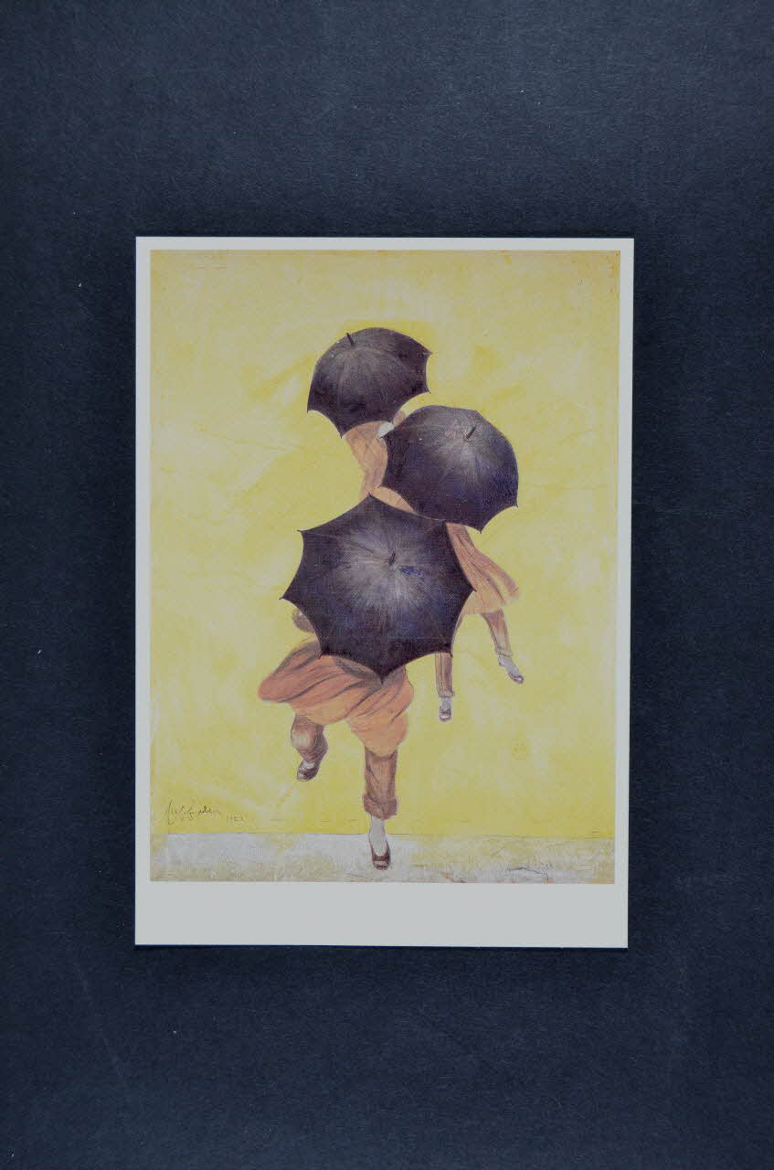 Commission Sociale De La Réunion Des Musées carte postale 1er décembre 1995. Journée mondiale de lutte contre le sida. La Réunion des Musées Nationaux s'engage. / Leonetto Cappiello Les Parapluies Revel France 1995 2007.66.65 Photo Mucem