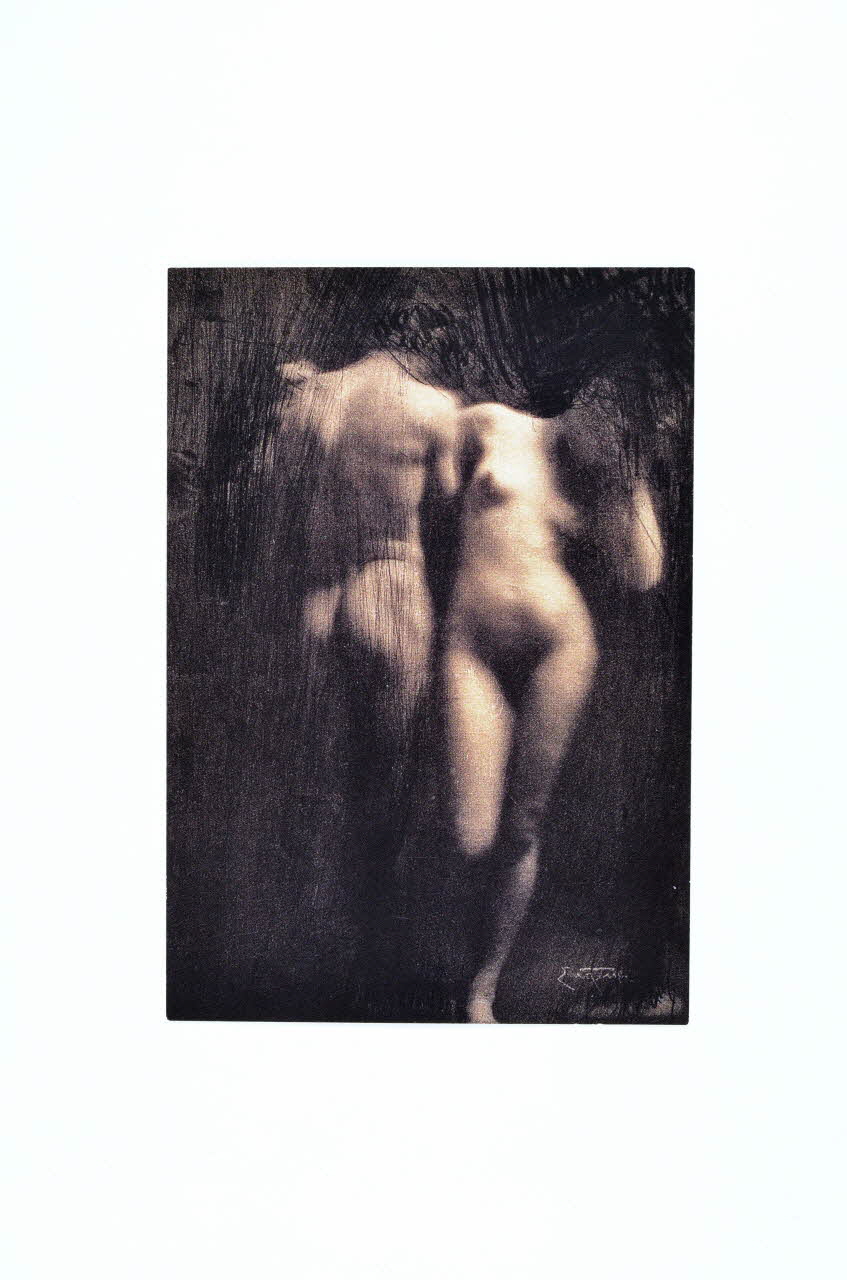 Commission Sociale De La Réunion Des Musées carte postale 1er décembre 2000. Journée mondiale de lutte contre le sida. La Réunion des Musées Nationaux poursuit son engagement. / Eugène Franck. Adam et Eve France 2000 2007.66.69 Photo Mucem