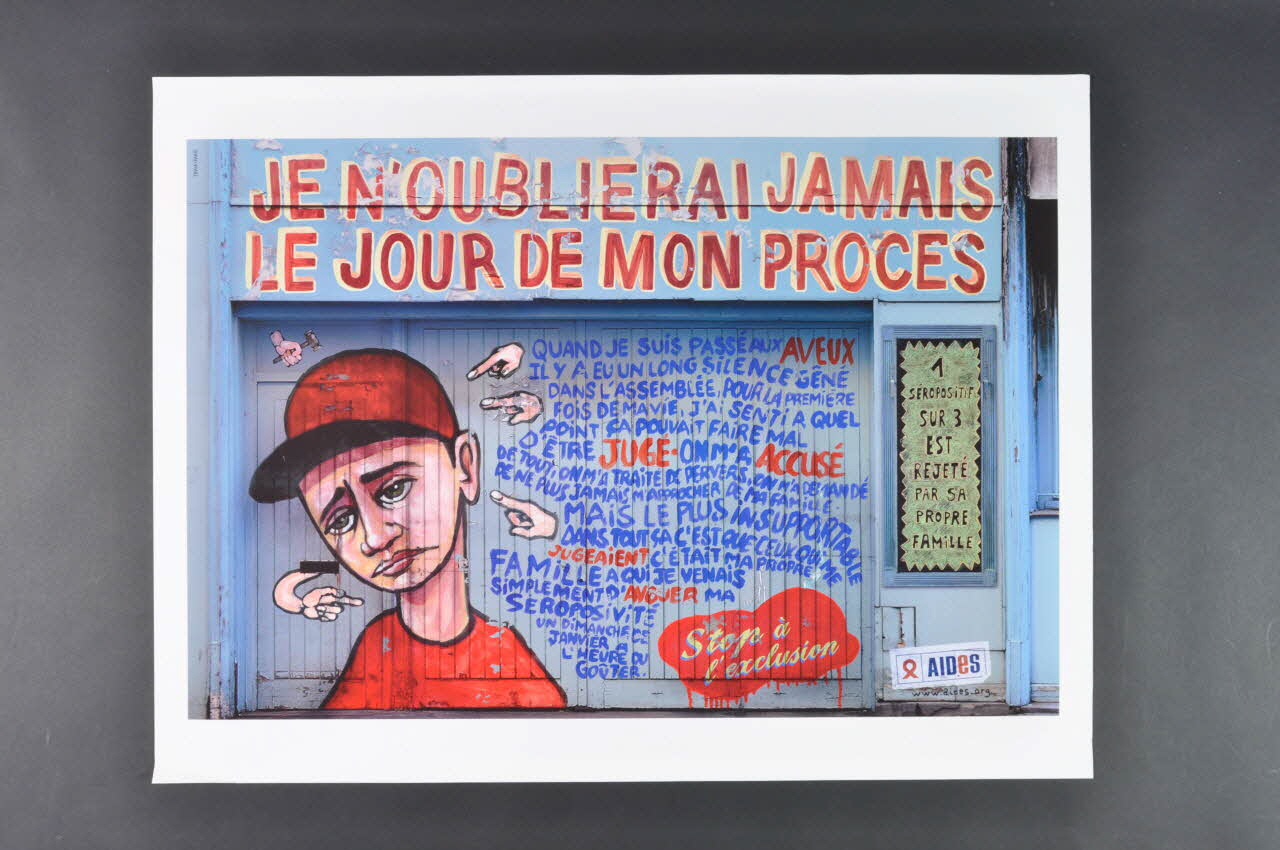AIDES affiche Je n'oublierai jamais le jour de mon procès / Stop à l'exclusion France 2005 2007.67.28 Photo Mucem