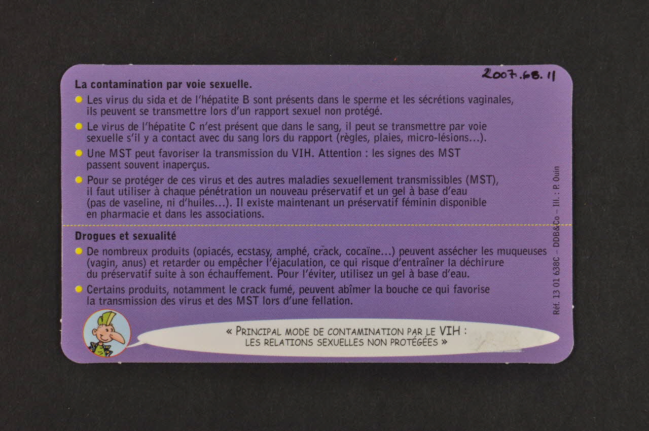 Carte d'information Drogues et sexualité 2007.68.11 Photo Mucem
