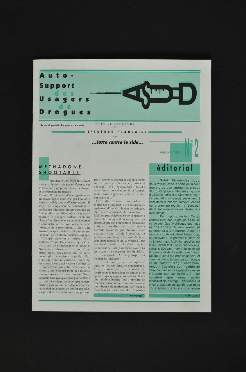 Asud revue Méthadone shootable France 1992 2007.68.15 Photo Mucem