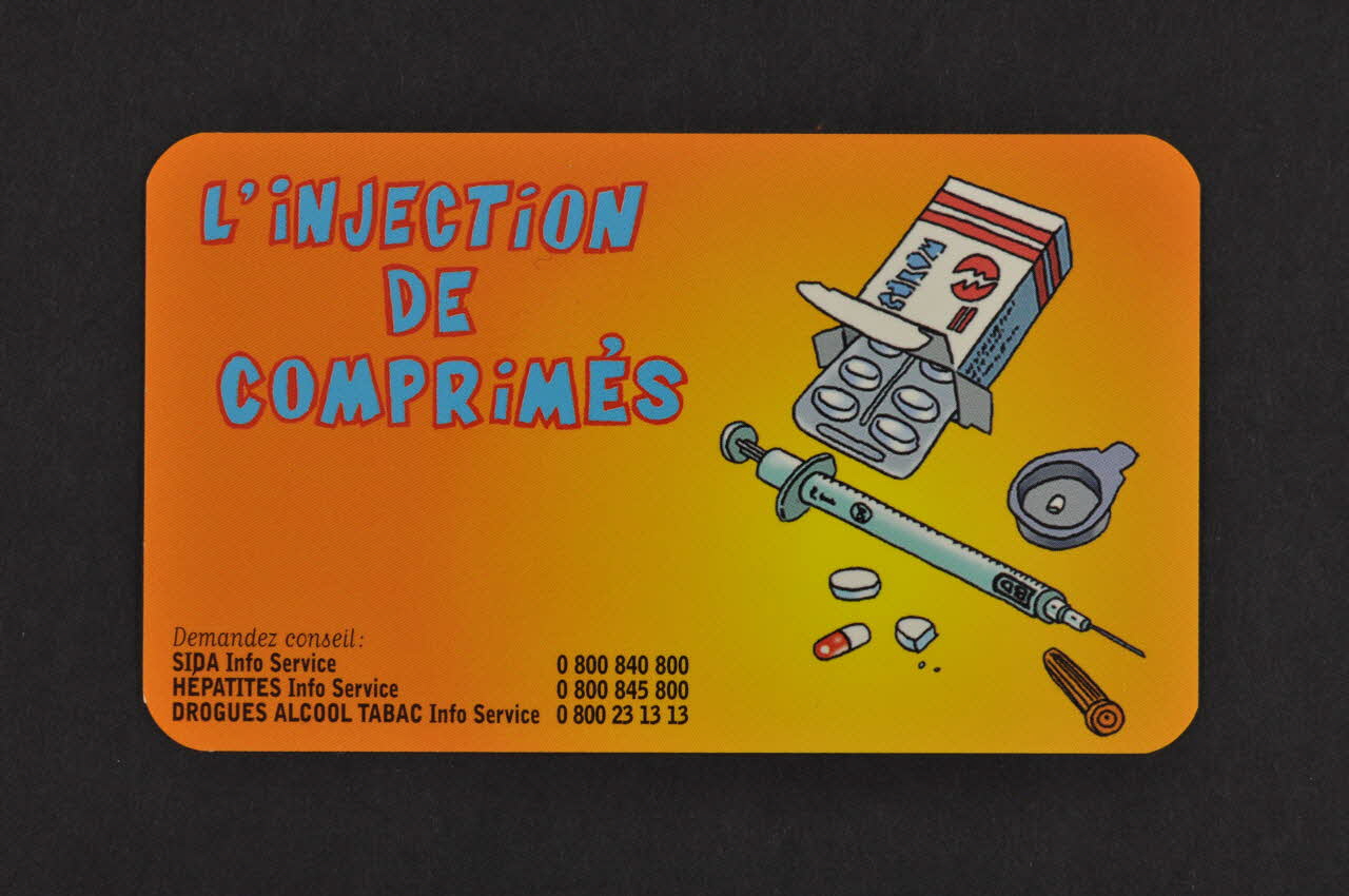 Carte d'information l'injection de comprimés 2007.68.8 Photo Mucem