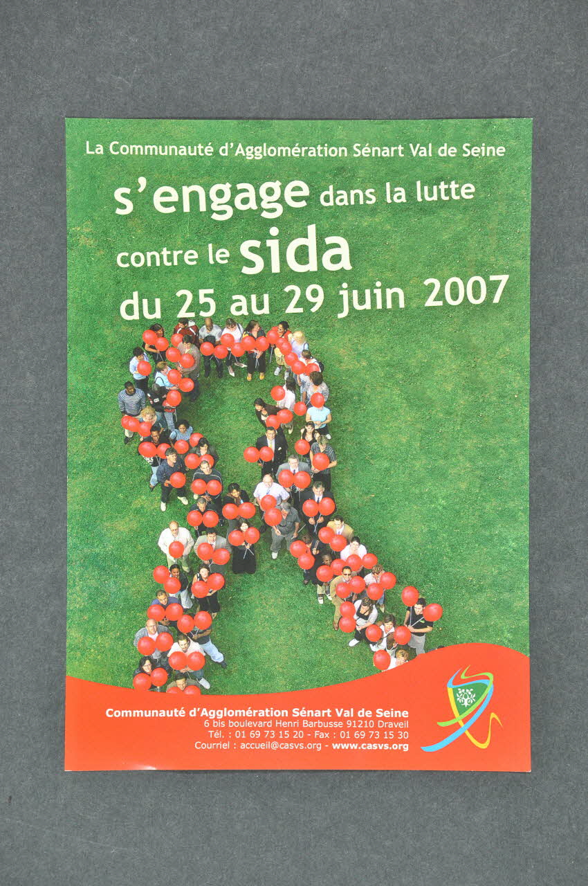 Communauté D'agglomération Sénart Val De Seine 6 prospectus La Communauté d'agglomération Sénart Val de Seine s'engage dans la lutte contre le sida du 25 au 29 juin 2007 France 2007/6 2007.73.4 Photo Mucem