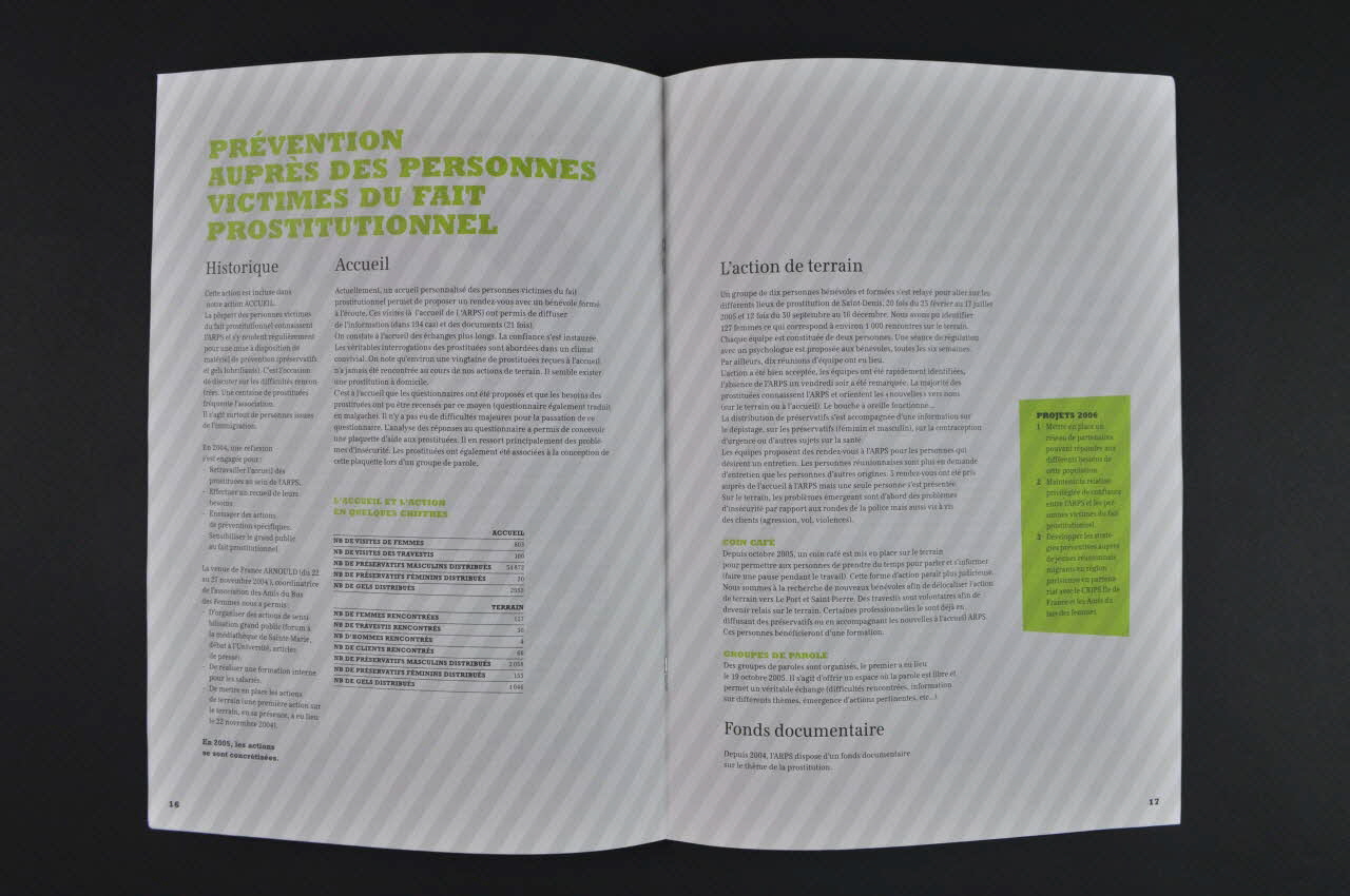 Association Réunionnaise pour la Prévention du SIDA BROCHURE "ARPS (Association réunionnaise pour la prévention du sida). Activités 2005. Projets 2006." La Réunion, France 2006 2007.77.137 Photo Mucem