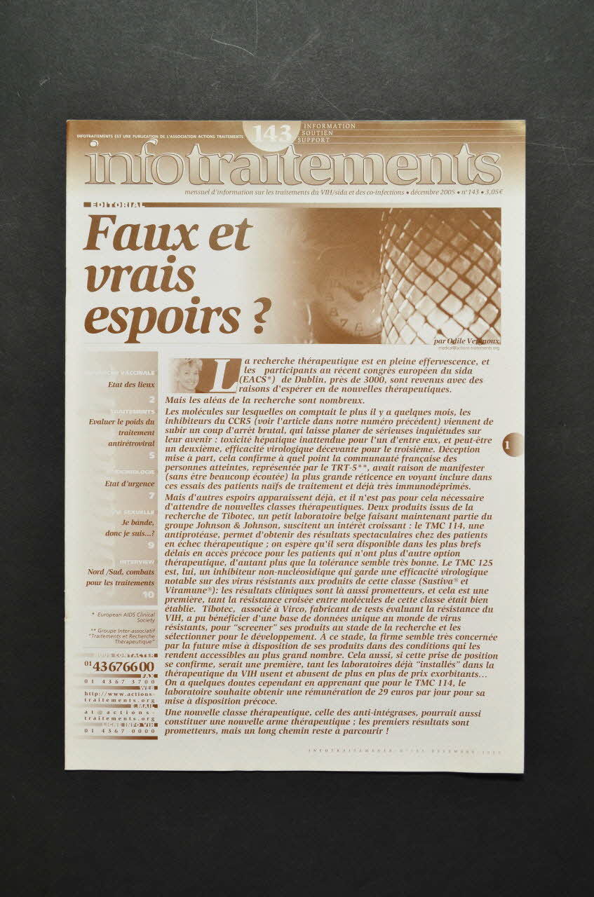 Actions Traitements revue "Faux et vrais espoirs ?" France 2005/12 2007.77.154 Photo Mucem