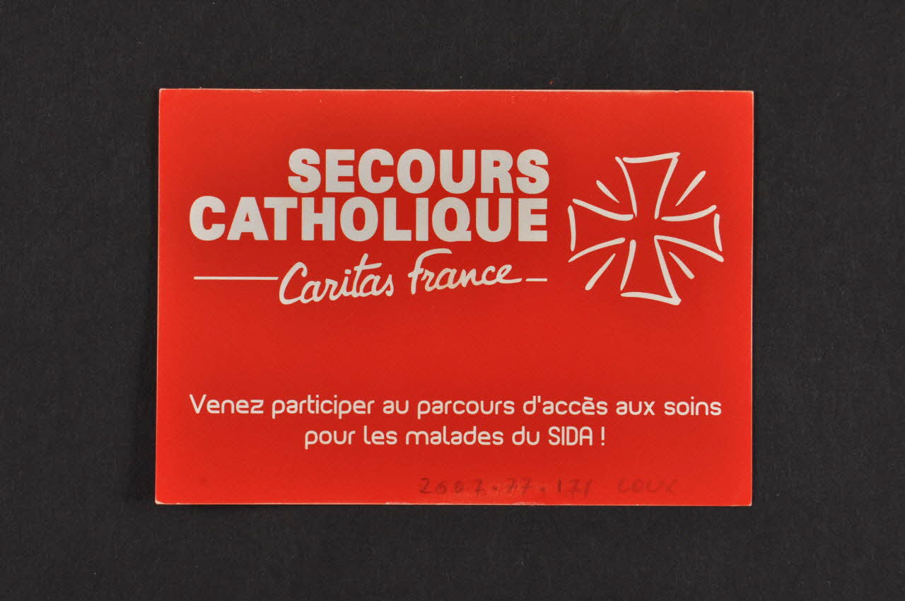 Secours Catholique Carte d'information "15 millions d'orphelins. 2,3 millions d'enfants infectés. Stop" France 2006 2007.77.171  Photo Mucem