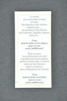 Amnesty International Dépliant "Amnesty International. Commission Santé" France 2006 2007.77.189 Photo Mucem