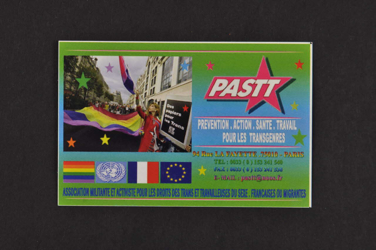 Carte d'information PASTT (Prévention, Action, Santé, Travail pour les transgenres) 2007.77.197 Photo Mucem