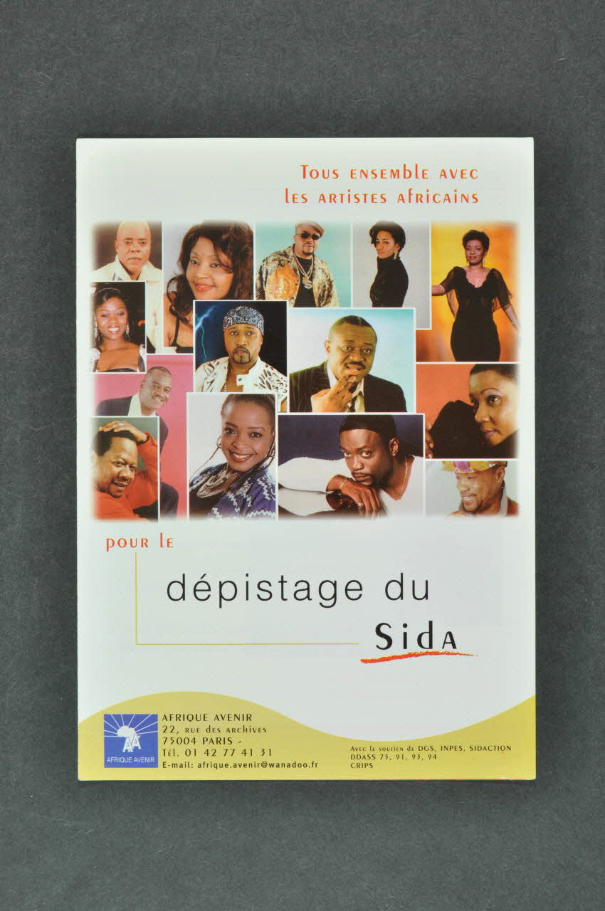 Association Afrique Avenir Dépliant "Tous ensemble avec les artistes africains, pour le dépistage du sida" France 2007 2007.77.20 Photo Mucem
