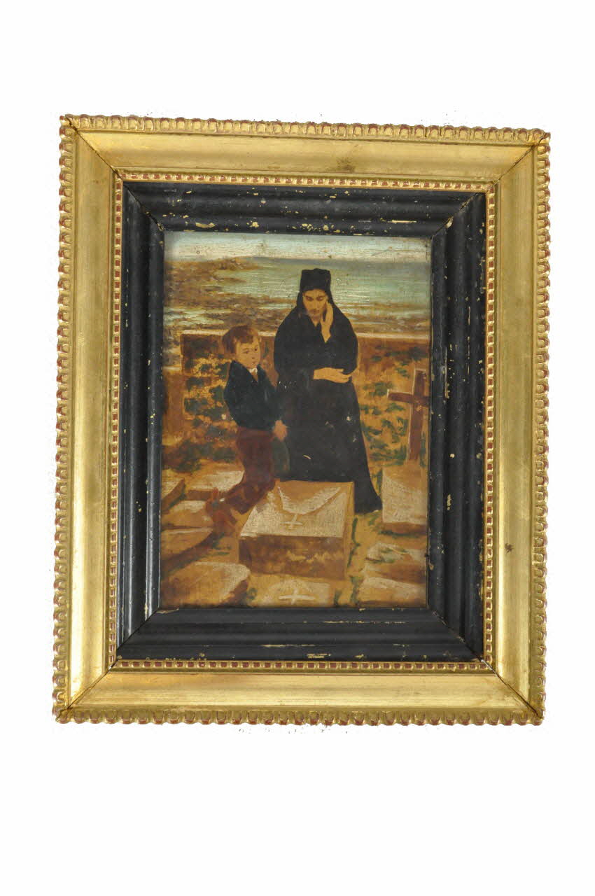 Anonyme tableau Femme bretonne au cimetière France 1880-1892 1959.31.1 Photo Mucem