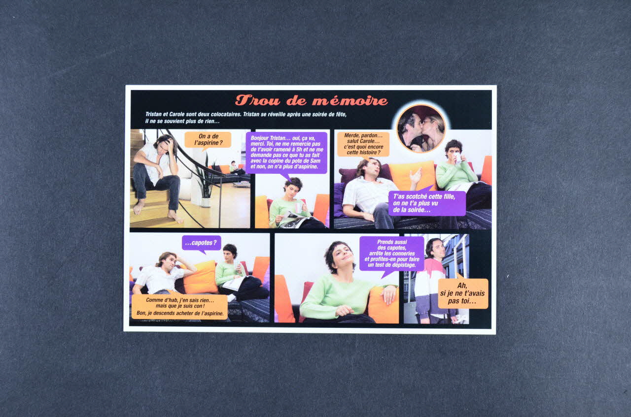 Institut National de Prévention et d'Education pour la Santé (INPES) carte postale "Trou de mémoire" France 2007 2007.77.30 Photo Mucem