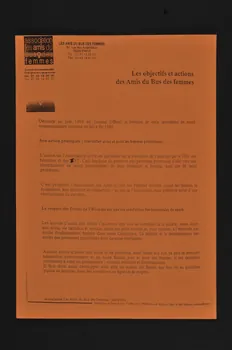 Amis Du Bus Des Femmes tract Les objectifs et actions des amis du bus des femmes France 2007 2007.77.37 Photo Mucem