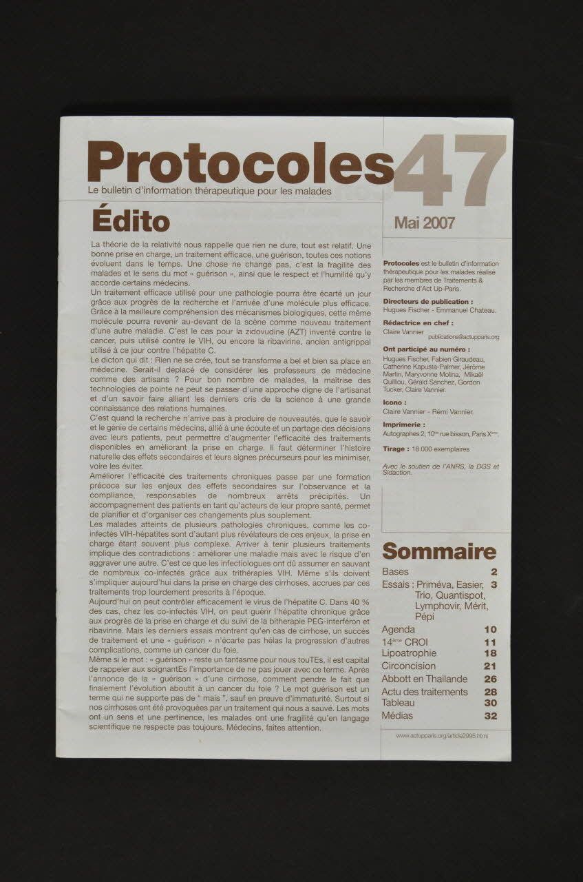 Act Up-Paris Bulletin d'information France 2007/5 2007.77.50 Photo Mucem