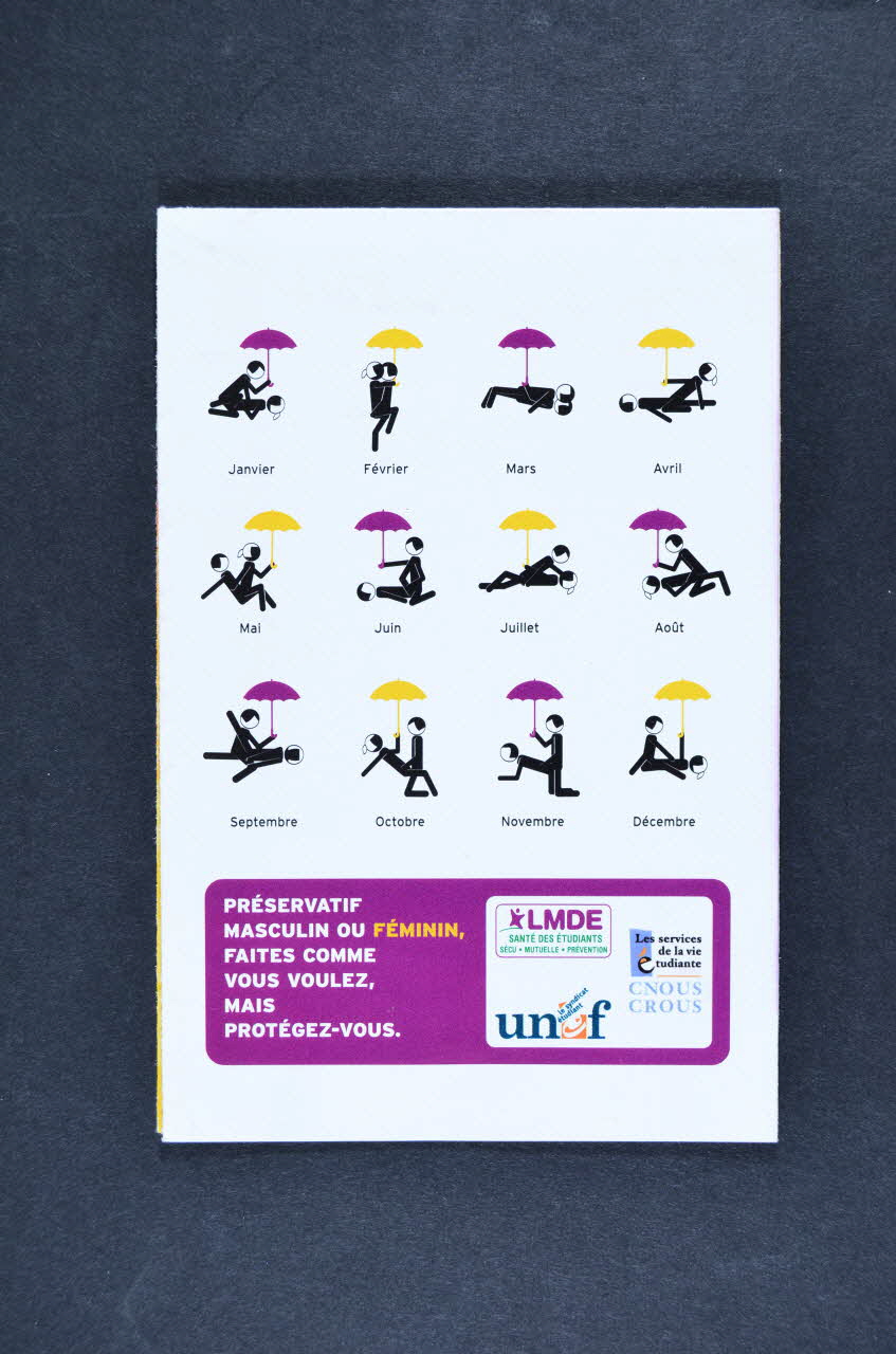 La Mutuelle Des Etudiants Dépliant "Préservatif masculin ou féminin, faites comme vous voulez mais protégez-vous" France 2007 2007.77.73 Photo Mucem