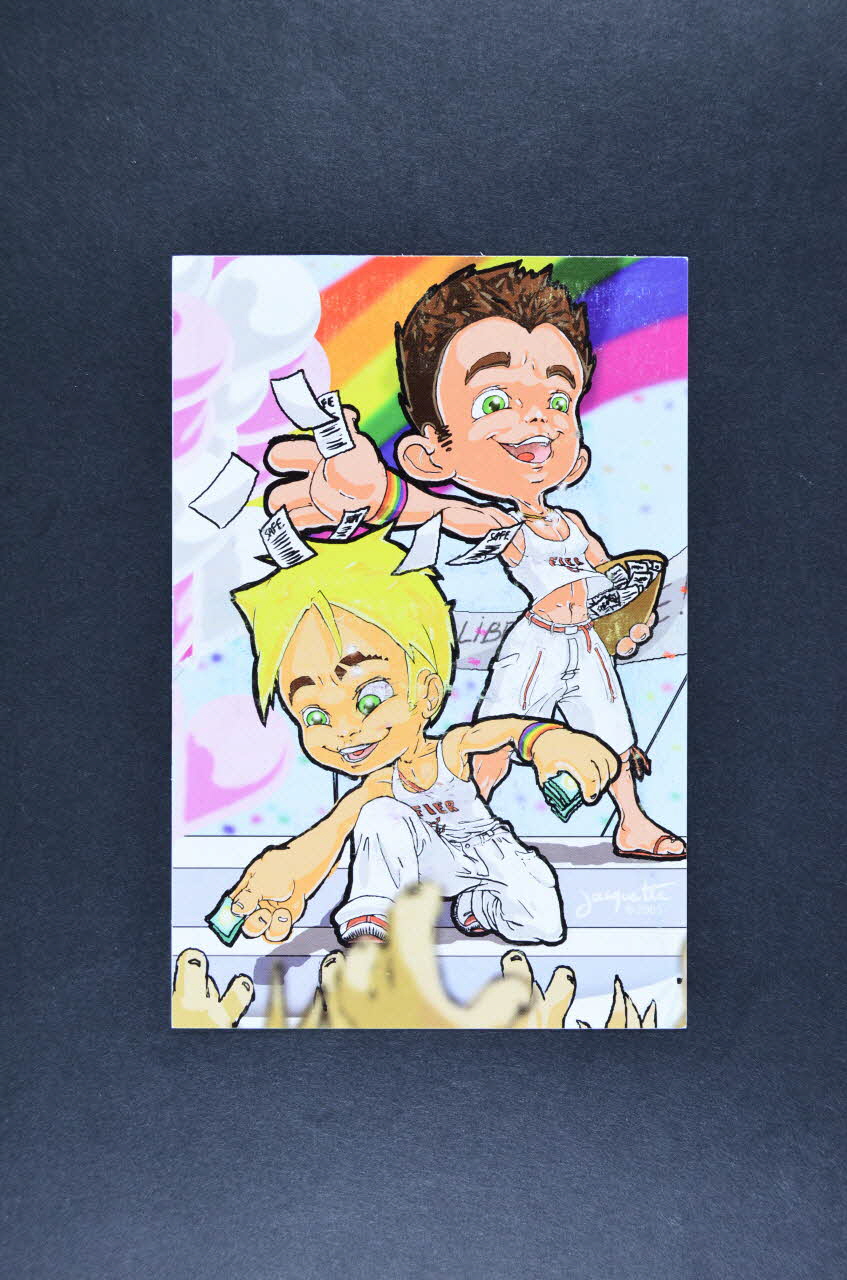 Associaltion Moules Frites carte postale "Kevin & Alex aiment sortir couverts" France 2005 2007.77.74 Photo Mucem