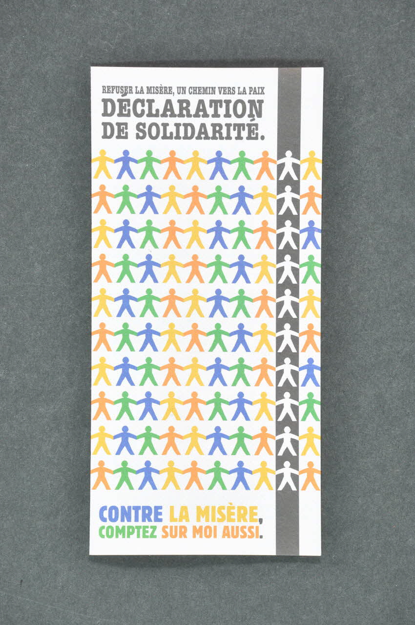 Atd Quart Monde Dépliant "Déclaration de solidarité." France 2007 2007.77.76 Photo Mucem