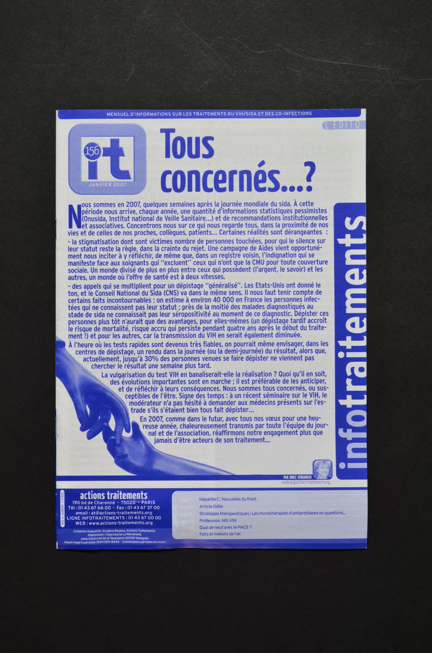 Actions Traitements revue "Tous concernés...?" France 2007/1 2007.77.08 Photo Mucem