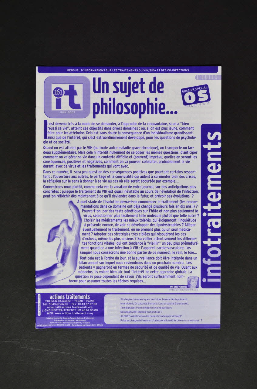Actions Traitements revue "Un sujet de philosophie..." France 2007/6 2007.77.09 Photo Mucem