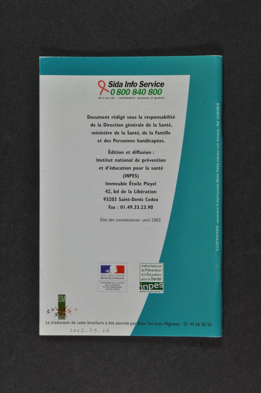 INPES / Ministère de la Santé BROCHURE "Vaincre le sida. Conseils utiles pour soi et pour les autres"(bilingue français -créole haïtien) France 2002 2007.79.19 Photo Mucem
