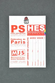 Parti Socialiste Dépliant "2007 Année de l'égalité. Pour les lesbiennes gays bi trans, les socialistes s'engagent" France 2006 2007.80.22 Photo Mucem