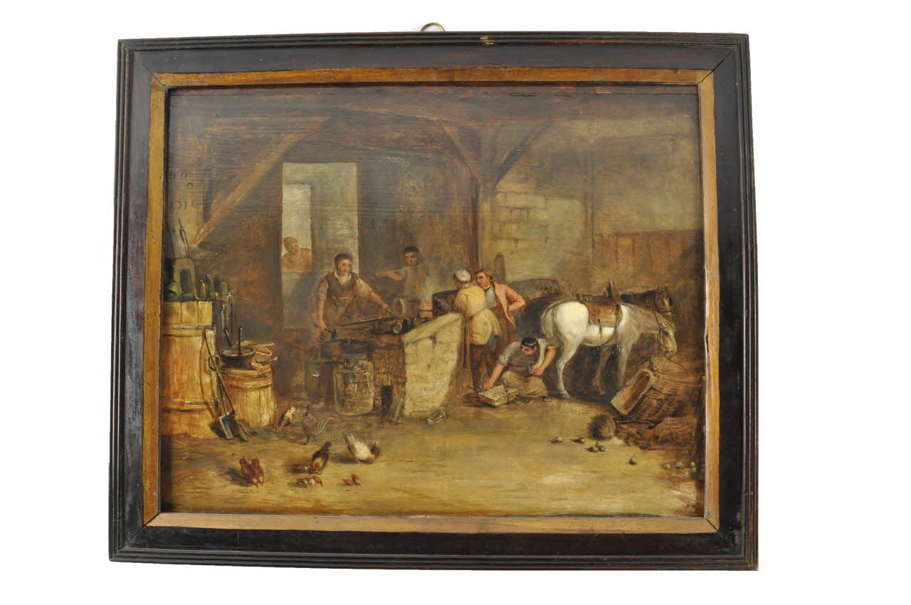 tableau Maréchal-ferrant à l'ouvrage dans son atelier 1956.101.1 Photo Mucem