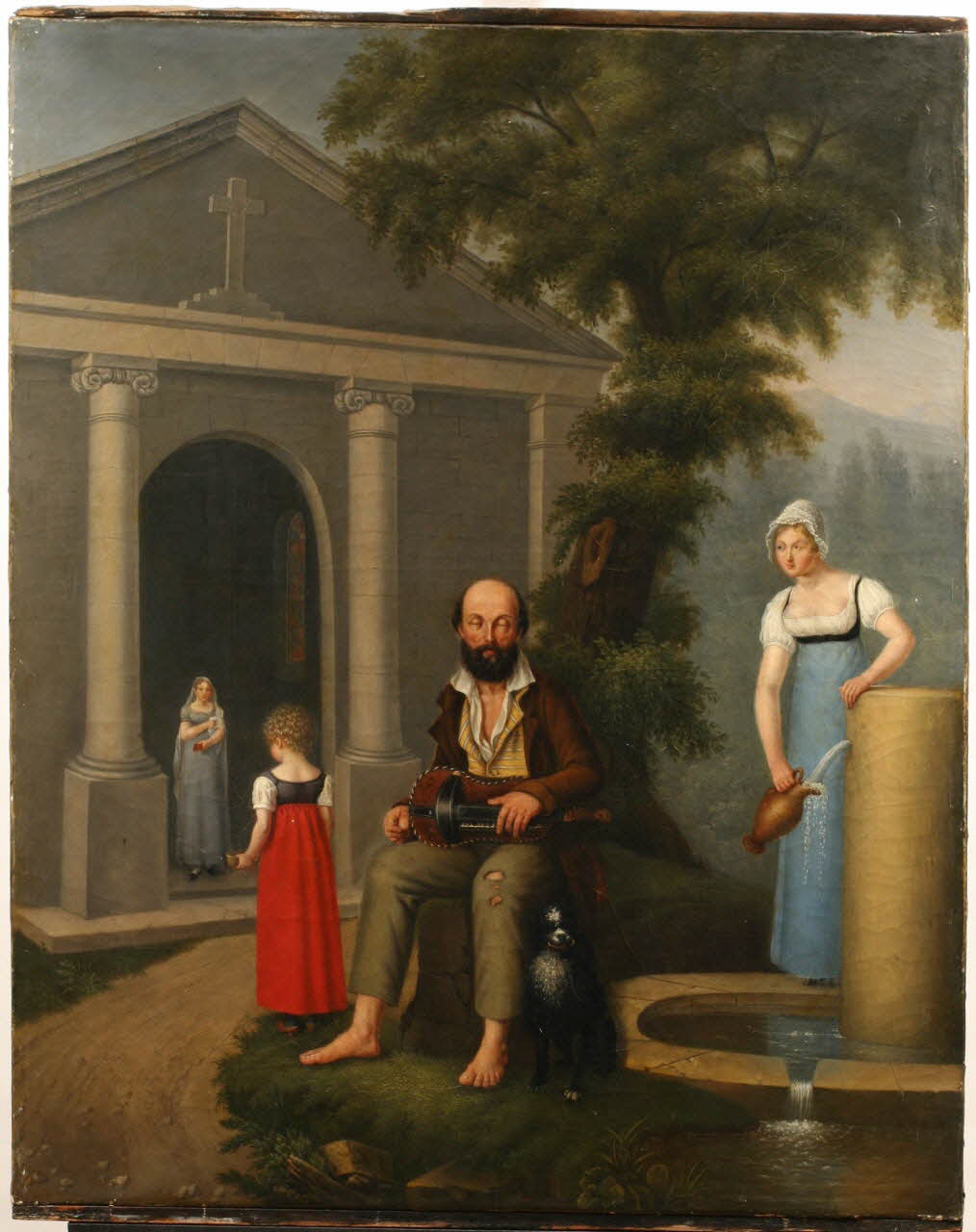 Anonyme tableau Mendiant joueur de vielle 1795/10/26-1799/11/9 1959.58.1.1-2 Photo