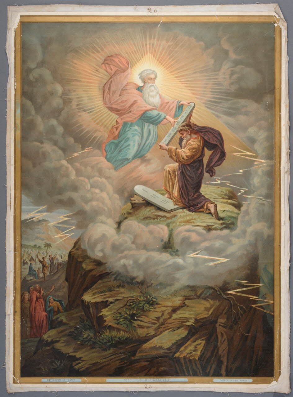 image pieuse CATECHISME EN IMAGES  N.°26_LE DECALOGUE Paris 1895-1905 1984.40.18 Photo