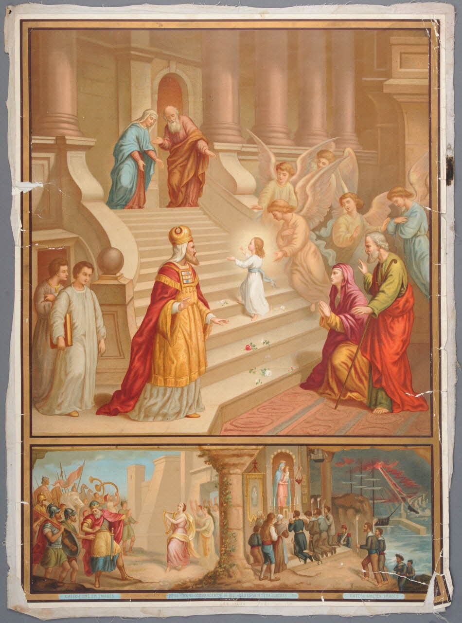 image pieuse CATECHISME EN IMAGES SECOND COMMANDEMENT DE DIEU : DIEU EN VAIN TU NE JURERAS ... fin Paris 1895-1905 1984.40.28 Photo