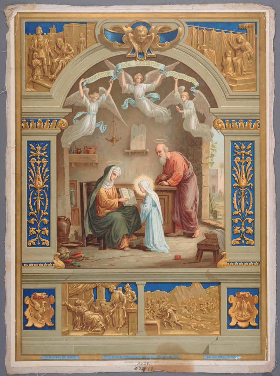 image pieuse CATECHISME EN IMAGES  QUATRIEME COMMANDEMENT DE DIEU : TES PERE ET MERE HONORERAS... (suite) Paris 1895-1905 1984.40.32 Photo