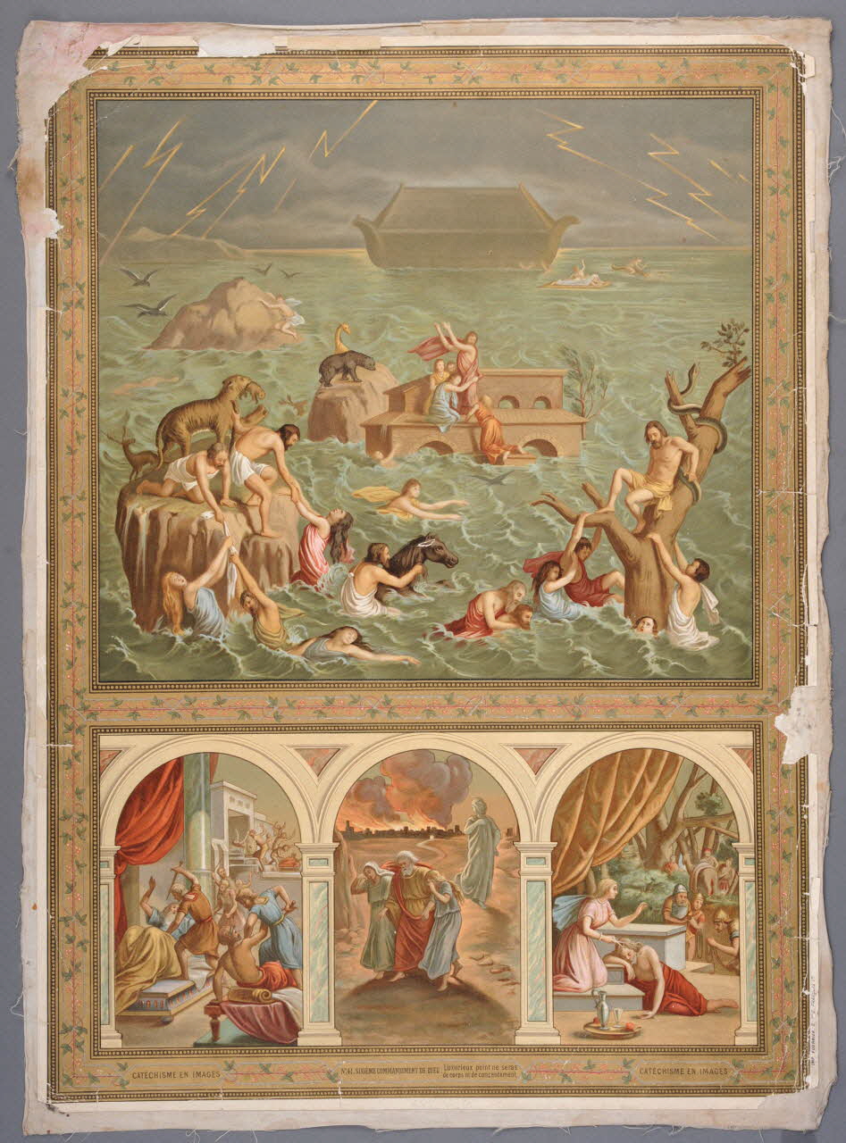 Fournier image pieuse CATECHISME EN IMAGES  SIXIEME COMMANDEMENT DE DIEU :  Luxurieux point ne seras  de corps ni de consentement. Paris 1895-1905 1984.40.37 Photo