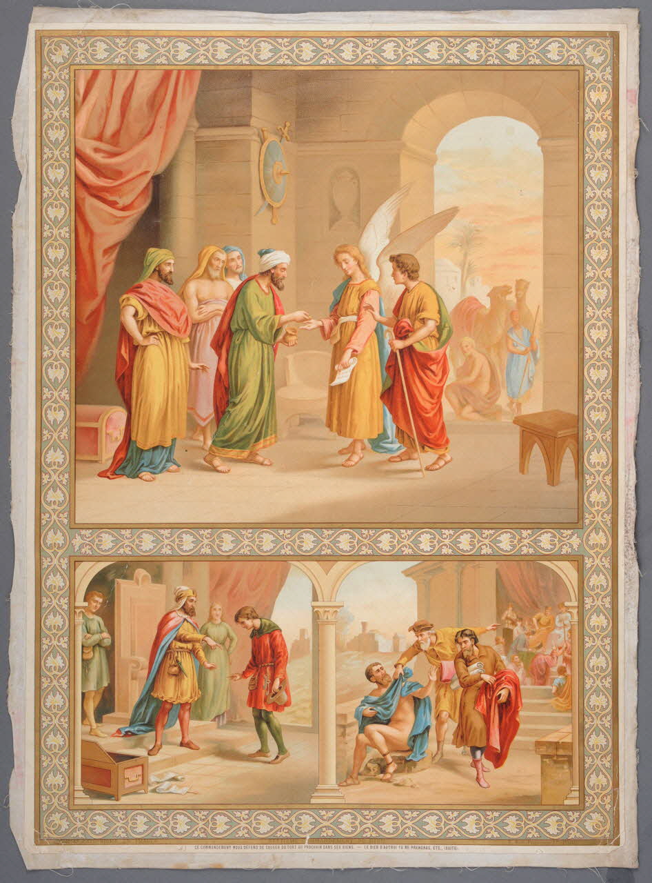 Henry Petit image pieuse CATECHISME EN IMAGES  SEPTIEME COMMANDEMENT DE DIEU Paris 1895-1905 1984.40.39 Photo